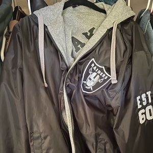 VINTAGE Oakland Raiders Reversible Jacket Hoodie RARE FIND - Authentic